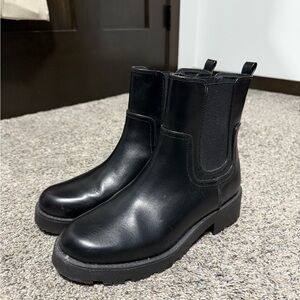 Black Leather Ankle Boots